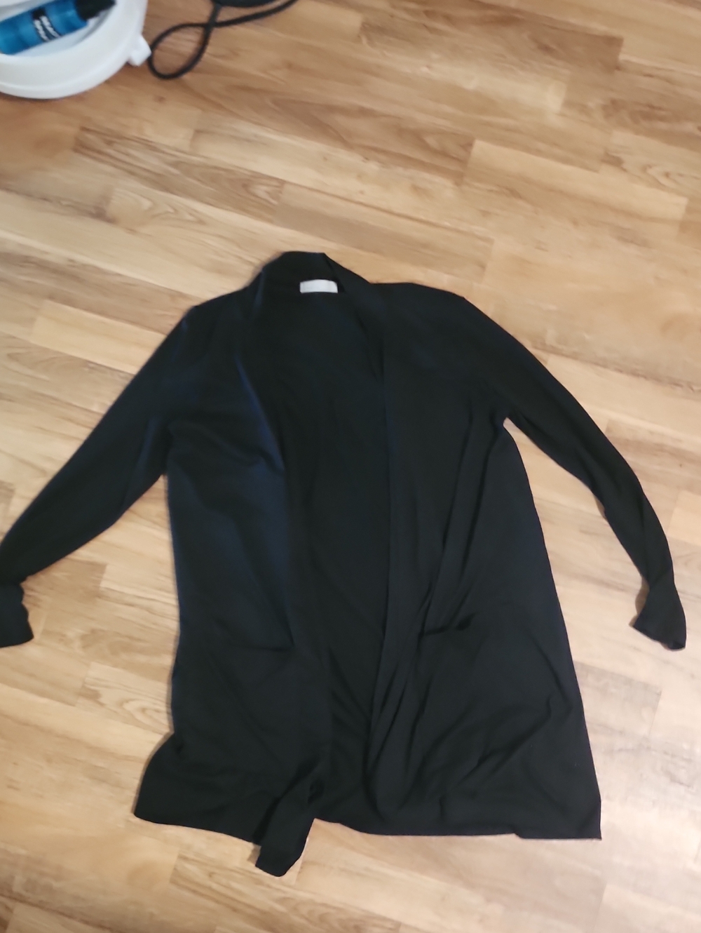 Women's Black Open-Front Long Cardigan Sweater